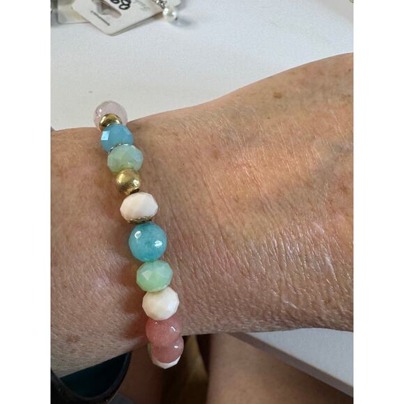 Hand made stretch multi color bracelet.￼￼6.5” - Picture 2 of 3